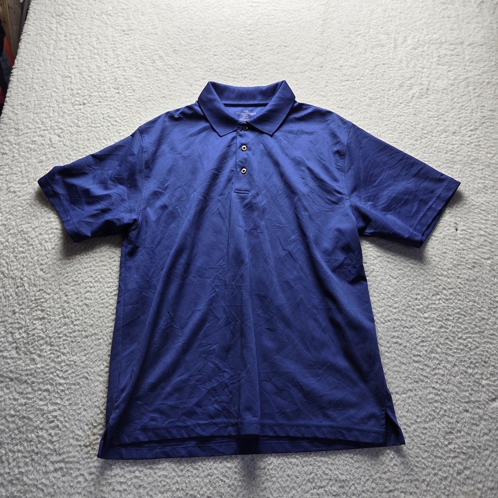 Under Armour Polo Shirt Mens XL Blue Solid Short Sleeve Golf Performance Top